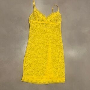 Victoria's Secret Bright Yellow Lace Chemise